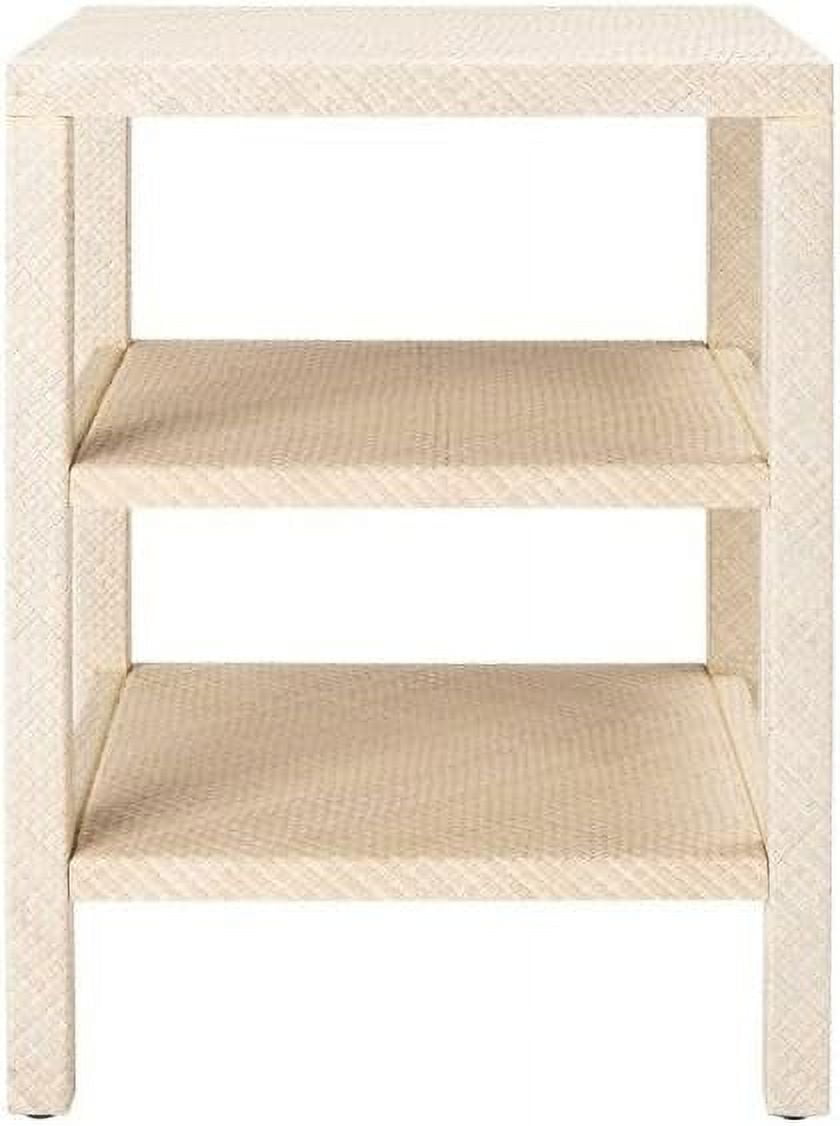 Light Natural Raffia 2-Shelf Accent Table