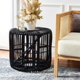 thumbnail image 1 of Safavieh Jabez Contemporary Rattan Rround End Table, Black, 1 of 7