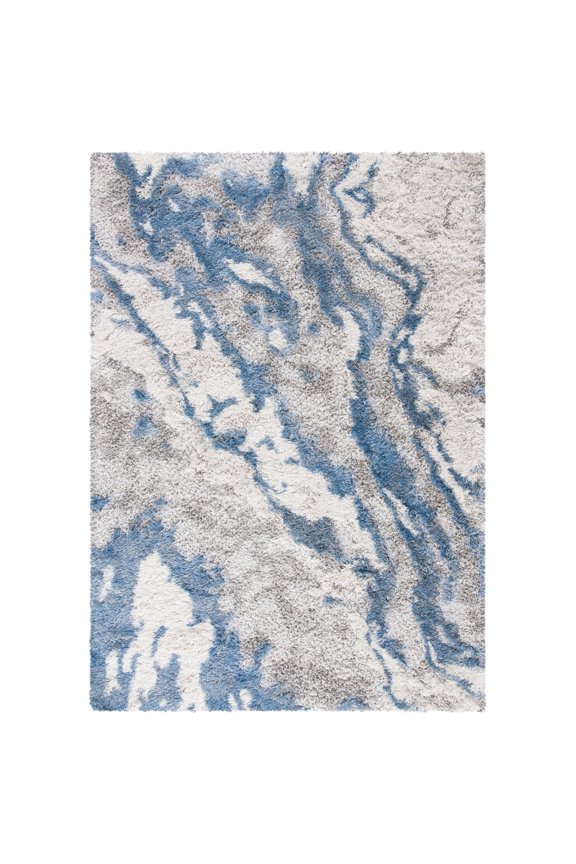 Horizon Konstantinos Abstract Shag Area Rug, Grey/Blue, 8' x 10'