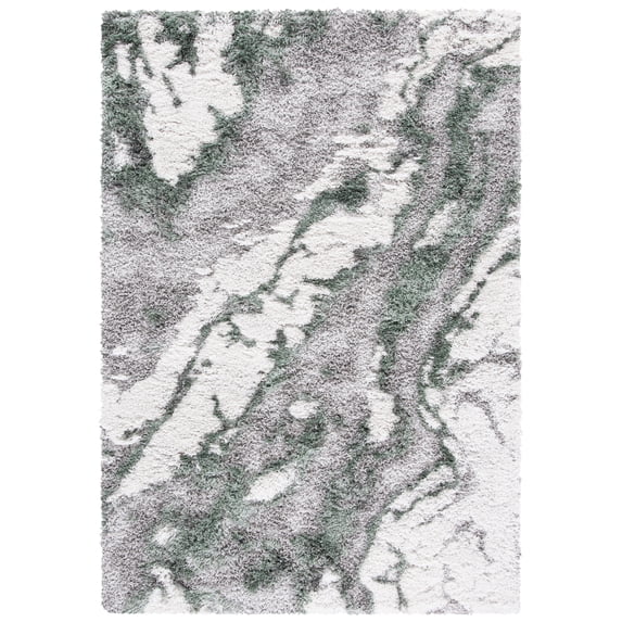 SAFAVIEH Horizon Konstantinos Abstract Shag Area Rug, Grey/Green, 2' x 3'