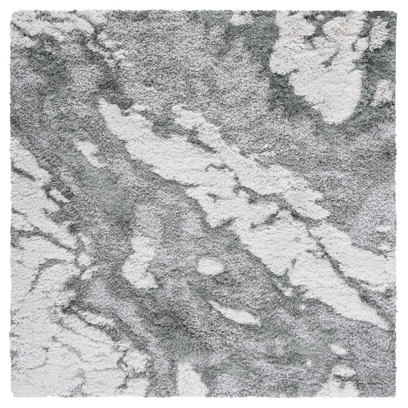 SAFAVIEH Horizon Konstantinos Abstract Shag Area Rug, Grey/Green, 3' x 3' Square