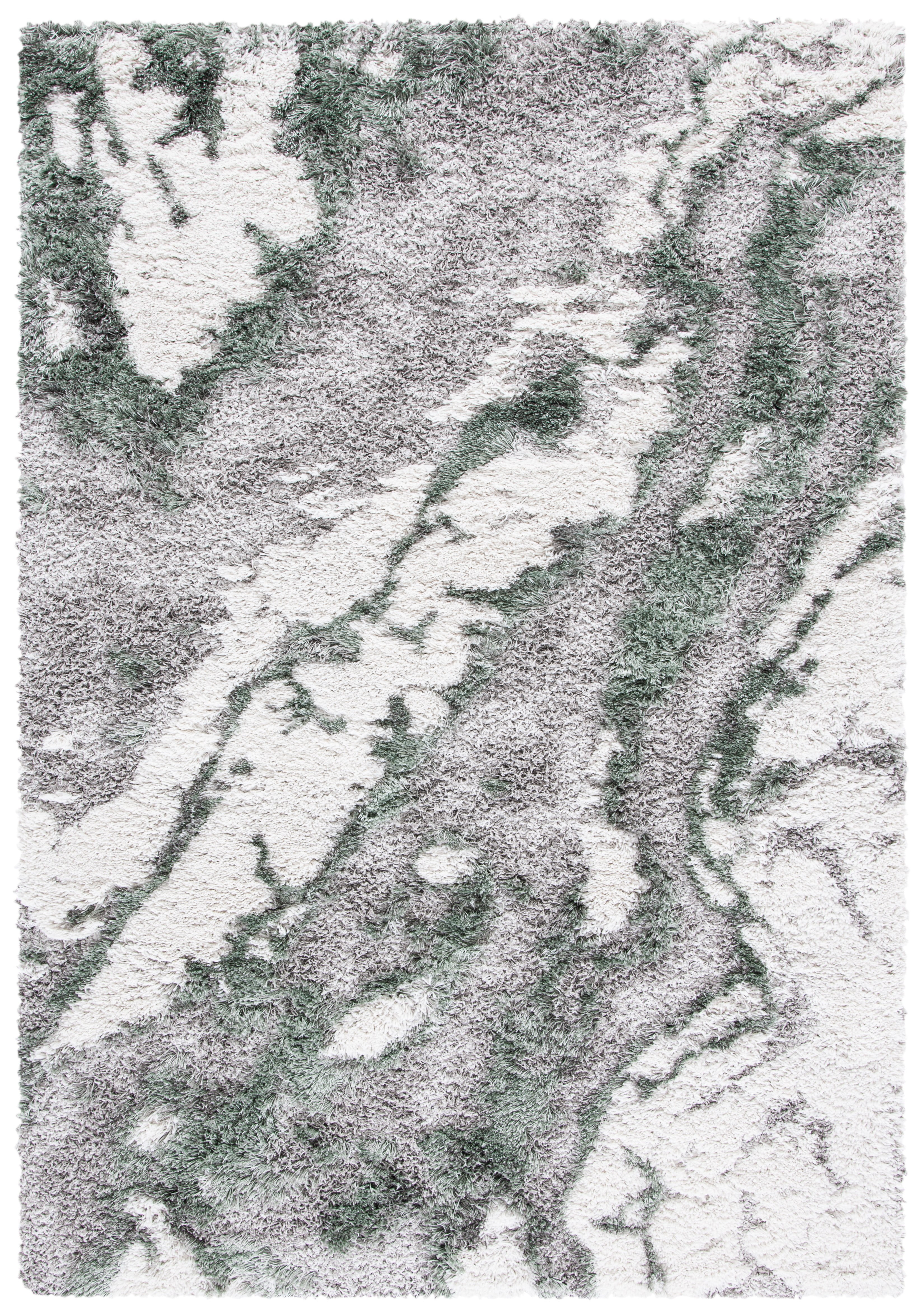 SAFAVIEH Horizon Konstantinos Abstract Shag Area Rug, Grey/Green, 6' x 9'