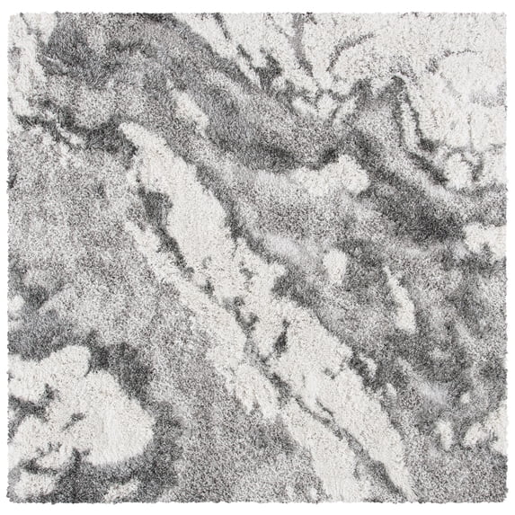 SAFAVIEH Horizon Konstantinos Abstract Shag Area Rug, Grey/Ivory, 11' x 11' Square