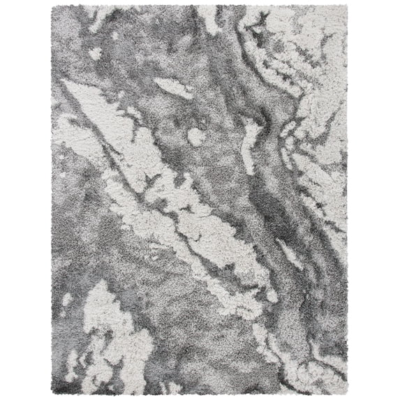 SAFAVIEH Horizon Konstantinos Abstract Shag Area Rug, Grey/Ivory, 11' x 15'