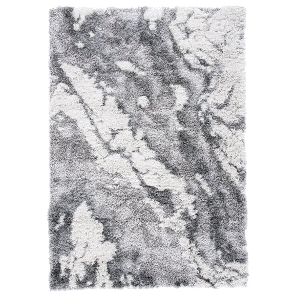SAFAVIEH Horizon Konstantinos Abstract Shag Area Rug, Grey/Ivory, 2' x 3'