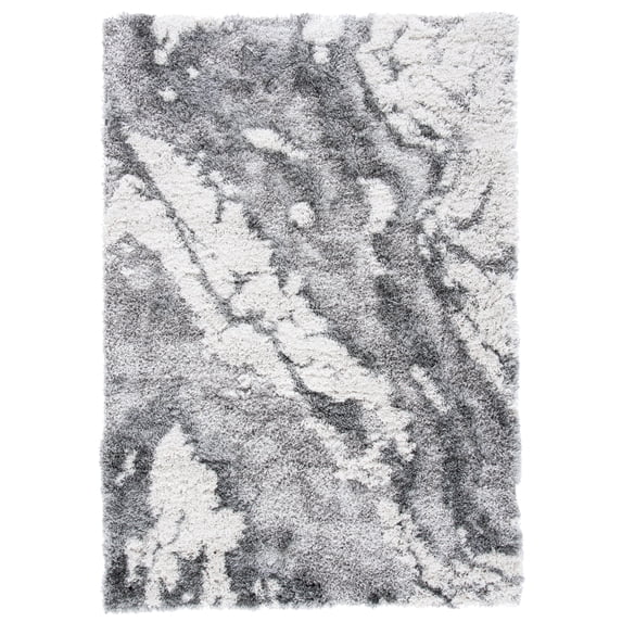 SAFAVIEH Horizon Konstantinos Abstract Shag Area Rug, Grey/Ivory, 6' x 8'