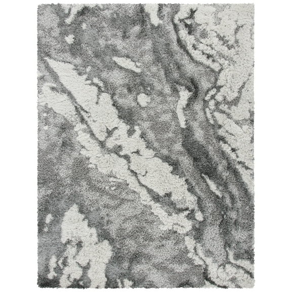 SAFAVIEH Horizon Konstantinos Abstract Shag Area Rug, Grey/Ivory, 8' x 10'