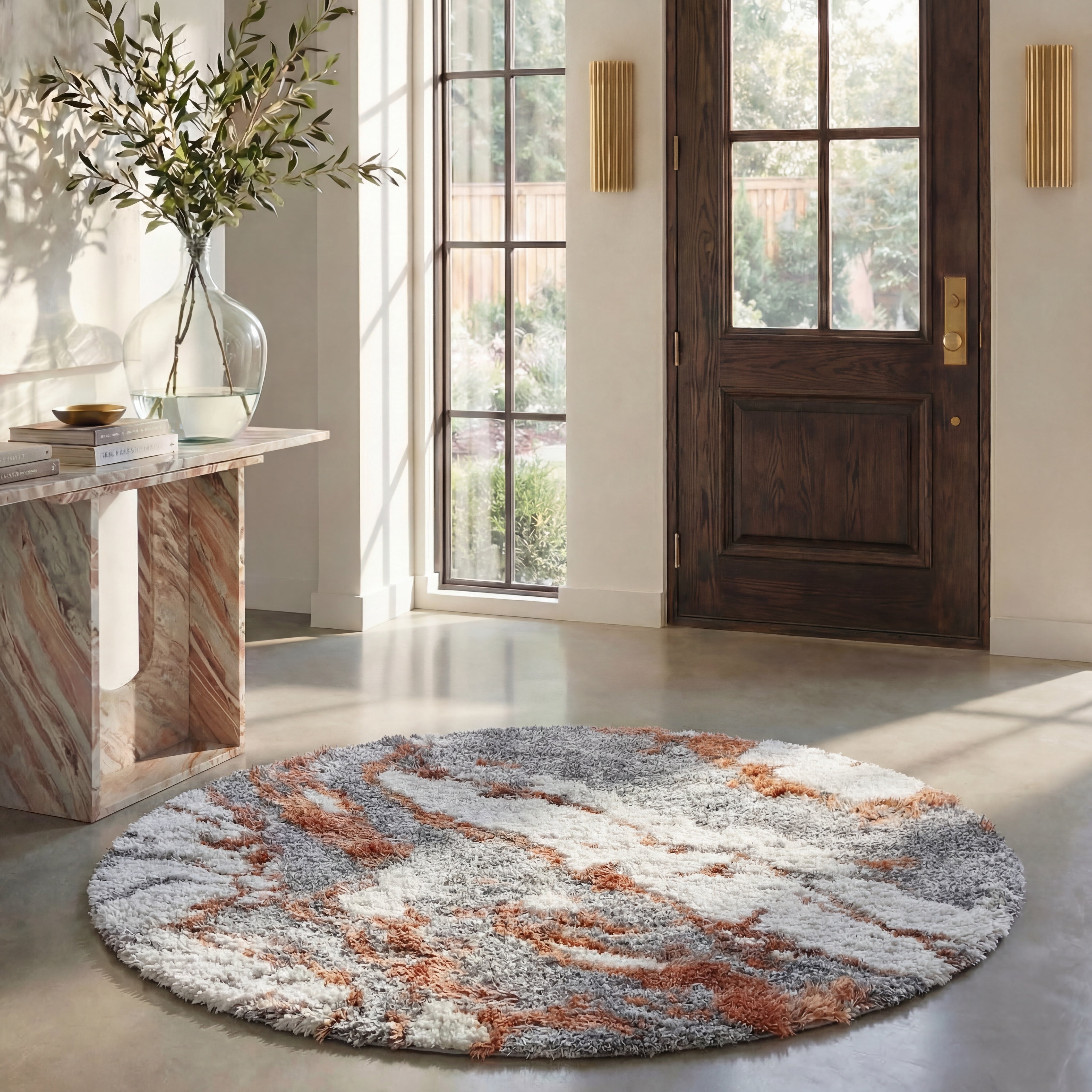 Safavieh Horizon Konstantinos Abstract Shag Area Rug, Gray/Ivory