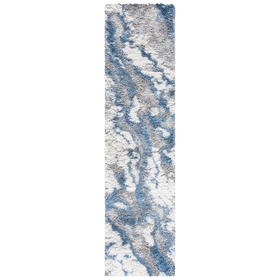 SAFAVIEH Horizon Konstantinos Abstract Shag Runner Rug, Grey/Blue, 2' x 19'