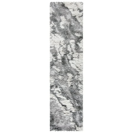 SAFAVIEH Horizon Konstantinos Abstract Shag Runner Rug, Grey/Ivory, 2' x 11'