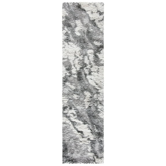 SAFAVIEH Horizon Konstantinos Abstract Shag Runner Rug, Grey/Ivory, 2' x 9'
