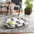 thumbnail image 1 of SAFAVIEH Hound Small Pillow Style Dog Bed, Ivory/Grey, 1 of 8