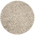 thumbnail image 1 of SAFAVIEH Hudson Adam Chevron Shag Area Rug, Ivory/Grey, 5' x 5' Round, 1 of 5