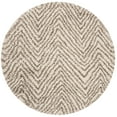 thumbnail image 1 of SAFAVIEH Hudson Adam Chevron Shag Area Rug, Ivory/Grey, 7' x 7' Round, 1 of 5