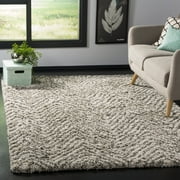 SAFAVIEH Hudson Adam Chevron Shag Area Rug, Ivory/Grey, 8' x 10'