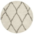thumbnail image 1 of SAFAVIEH Hudson Adella Geometric Diamonds Shag Area Rug, Ivory/Grey, 5' x 5' Round, 1 of 11