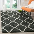 thumbnail image 1 of SAFAVIEH Hudson Aline Geometric Shag Area Rug, Dark Grey/Ivory, 7' x 7' Square, 1 of 8