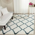 thumbnail image 1 of SAFAVIEH Hudson Aline Geometric Shag Area Rug, Ivory/Slate Blue, 6' x 9', 1 of 12