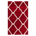 thumbnail image 1 of SAFAVIEH Hudson Aline Geometric Shag Area Rug, Red/Ivory, 3' x 5', 1 of 12