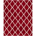 thumbnail image 1 of SAFAVIEH Hudson Aline Geometric Shag Area Rug, Red/Ivory, 8' x 10', 1 of 12