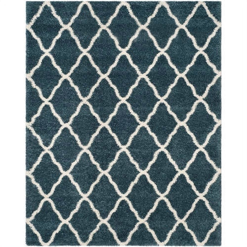 SAFAVIEH Hudson Aline Geometric Shag Area Rug, Slate Blue/Ivory, 6' x 9