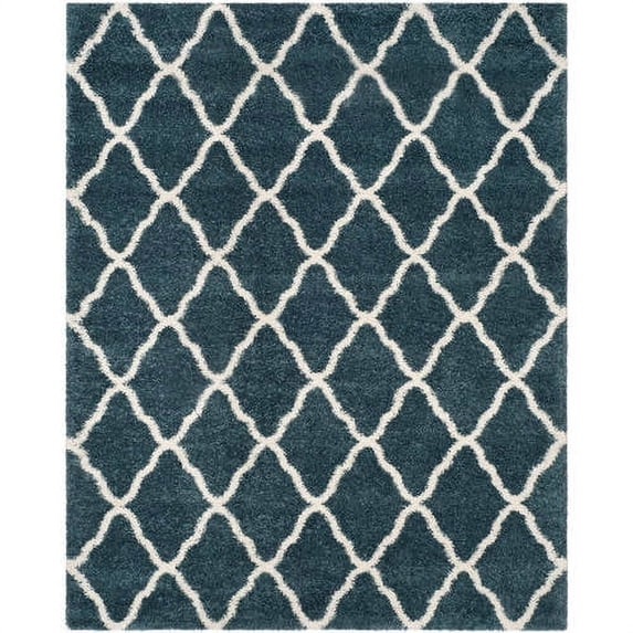 SAFAVIEH Hudson Aline Geometric Shag Area Rug, Slate Blue/Ivory, 8' x 10'