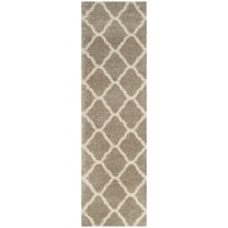 SAFAVIEH Hudson Aline Geometric Shag Runner Rug, Beige/Ivory, 2'3" x 10'