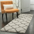 thumbnail image 1 of SAFAVIEH Hudson Aline Geometric Shag Runner Rug, Ivory/Grey, 2'3" x 8', 1 of 6