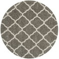 thumbnail image 1 of SAFAVIEH Hudson Aline Plush Geometric Shag Area Rug, Grey/Ivory, 3' x 3' Round, 1 of 6