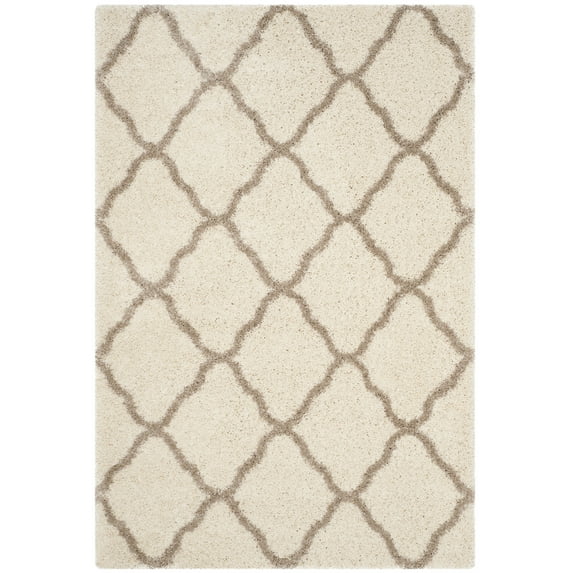 SAFAVIEH Hudson Aline Plush Geometric Shag Area Rug, Ivory/Beige, 2'3" x 3'9"