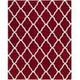 thumbnail image 1 of SAFAVIEH Hudson Aline Plush Geometric Shag Area Rug, Red/Ivory, 10' x 14', 1 of 6