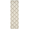 thumbnail image 1 of SAFAVIEH Hudson Aline Plush Geometric Shag Runner Rug, Ivory/Beige, 2'3" x 16', 1 of 6