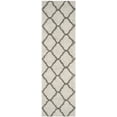 thumbnail image 1 of SAFAVIEH Hudson Aline Plush Geometric Shag Runner Rug, Ivory/Grey, 2'3" x 14', 1 of 6