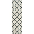 thumbnail image 1 of SAFAVIEH Hudson Aline Plush Geometric Shag Runner Rug, Ivory/Slate Blue, 2'3" x 6', 1 of 6