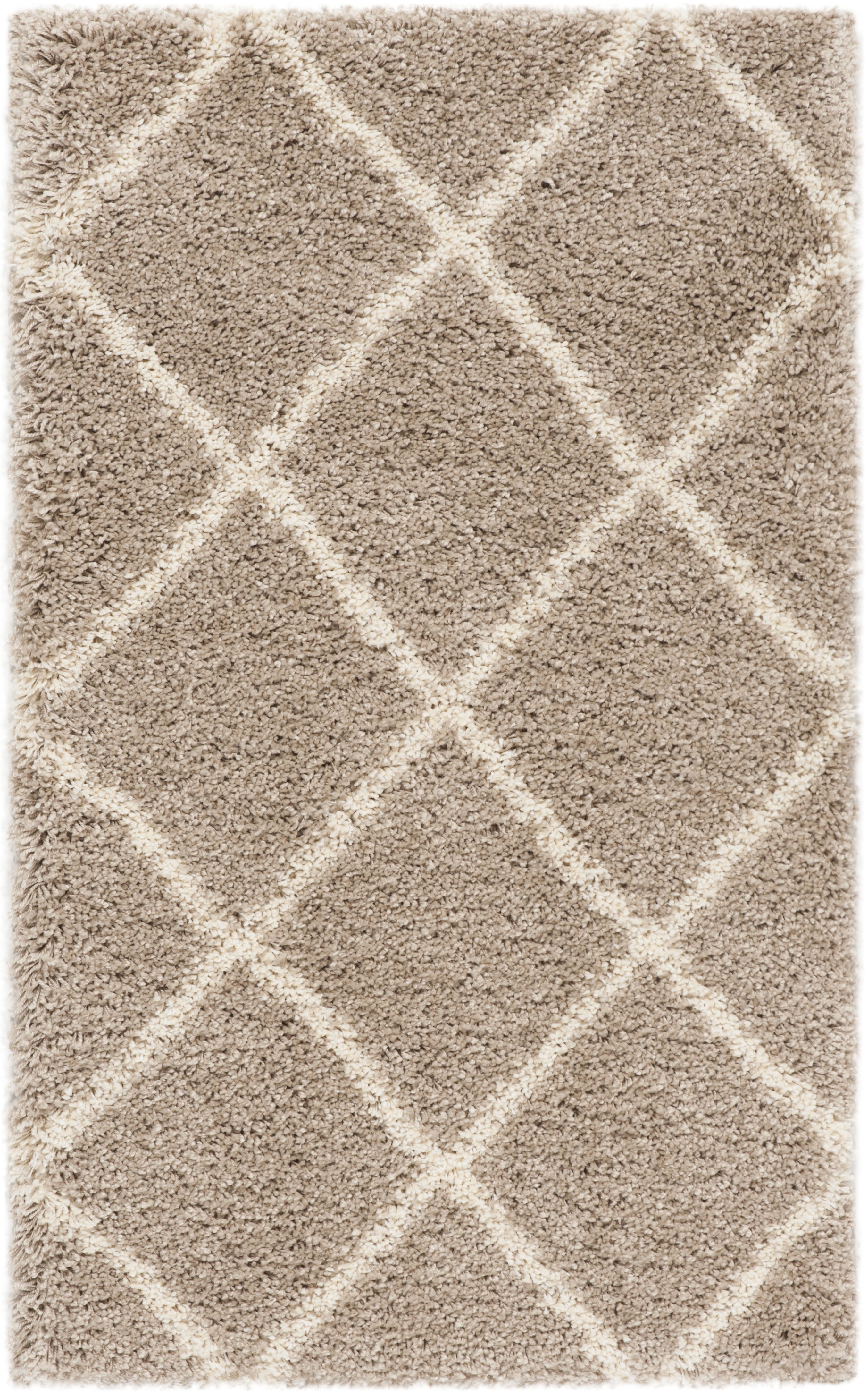 SAFAVIEH Hudson Amias Geometric Shag Area Rug, Beige/Ivory, 2'3" x 3'9"