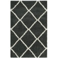 thumbnail image 1 of SAFAVIEH Hudson Amias Geometric Shag Area Rug, Dark Grey/Ivory, 3' x 5', 1 of 11