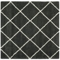 thumbnail image 1 of SAFAVIEH Hudson Amias Geometric Shag Area Rug, Dark Grey/Ivory, 7' x 7' Square, 1 of 11