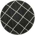 thumbnail image 1 of SAFAVIEH Hudson Amias Geometric Shag Area Rug, Dark Grey/Ivory, 8' x 8' Round, 1 of 13