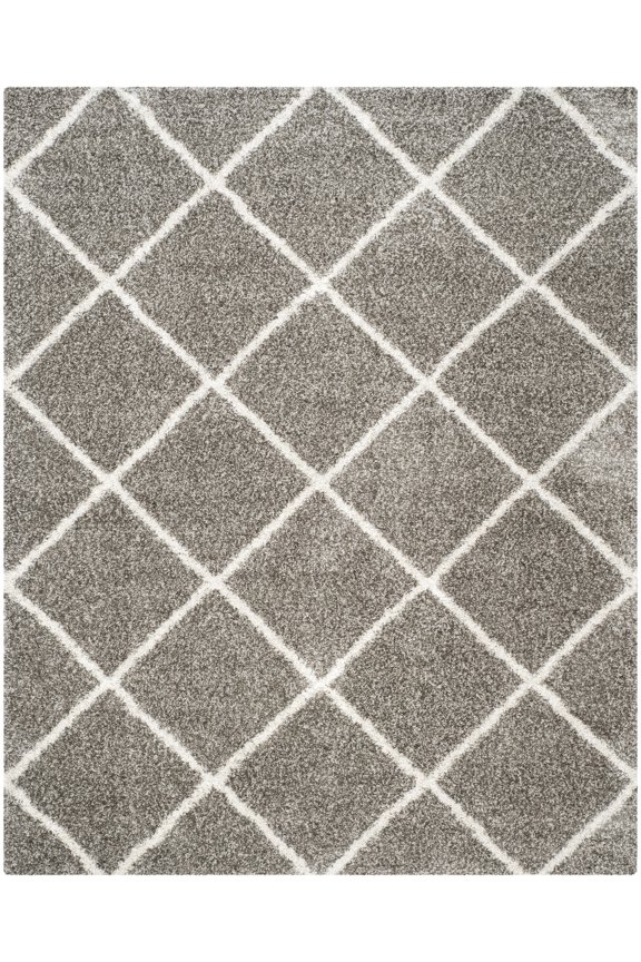 Hudson Amias Geometric Shag Area Rug, Grey/Ivory, 11' x 15'
