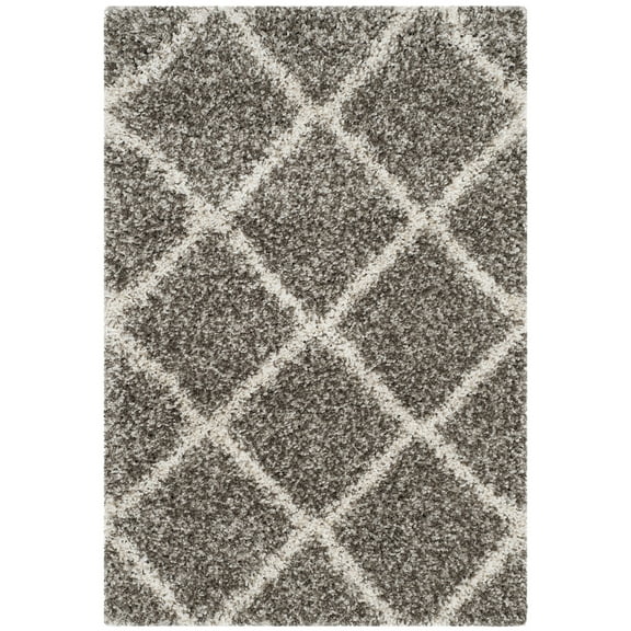 SAFAVIEH Hudson Amias Geometric Shag Area Rug, Grey/Ivory, 2'3" x 3'9"