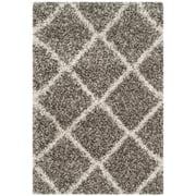 SAFAVIEH Hudson Amias Geometric Shag Area Rug, Grey/Ivory, 2' x 3'