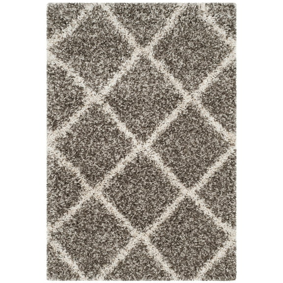 SAFAVIEH Hudson Amias Geometric Shag Area Rug, Grey/Ivory, 2' x 3'