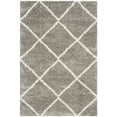thumbnail image 1 of SAFAVIEH Hudson Amias Geometric Shag Area Rug, Grey/Ivory, 6' x 9', 1 of 12