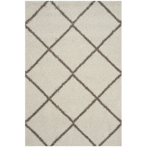 SAFAVIEH Hudson Amias Geometric Shag Area Rug, Ivory/Beige, 8' x 10'