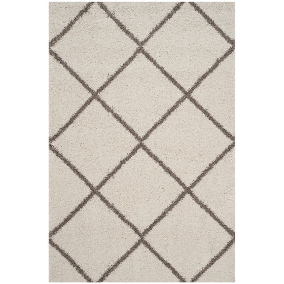 SAFAVIEH Hudson Amias Geometric Shag Area Rug, Ivory/Beige, 8' x 10'