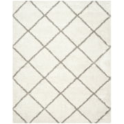 SAFAVIEH Hudson Amias Geometric Shag Area Rug, Ivory/Grey, 10' x 14'