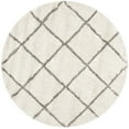 thumbnail image 1 of SAFAVIEH Hudson Amias Geometric Shag Area Rug, Ivory/Grey, 5' x 5' Round, 1 of 9