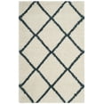 thumbnail image 1 of SAFAVIEH Hudson Amias Geometric Shag Area Rug, Ivory/Slate Blue, 4' x 6', 1 of 12