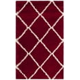 thumbnail image 1 of SAFAVIEH Hudson Amias Geometric Shag Area Rug, Red/Ivory, 3' x 5', 1 of 12