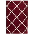 thumbnail image 1 of SAFAVIEH Hudson Amias Geometric Shag Area Rug, Red/Ivory, 4' x 6', 1 of 11